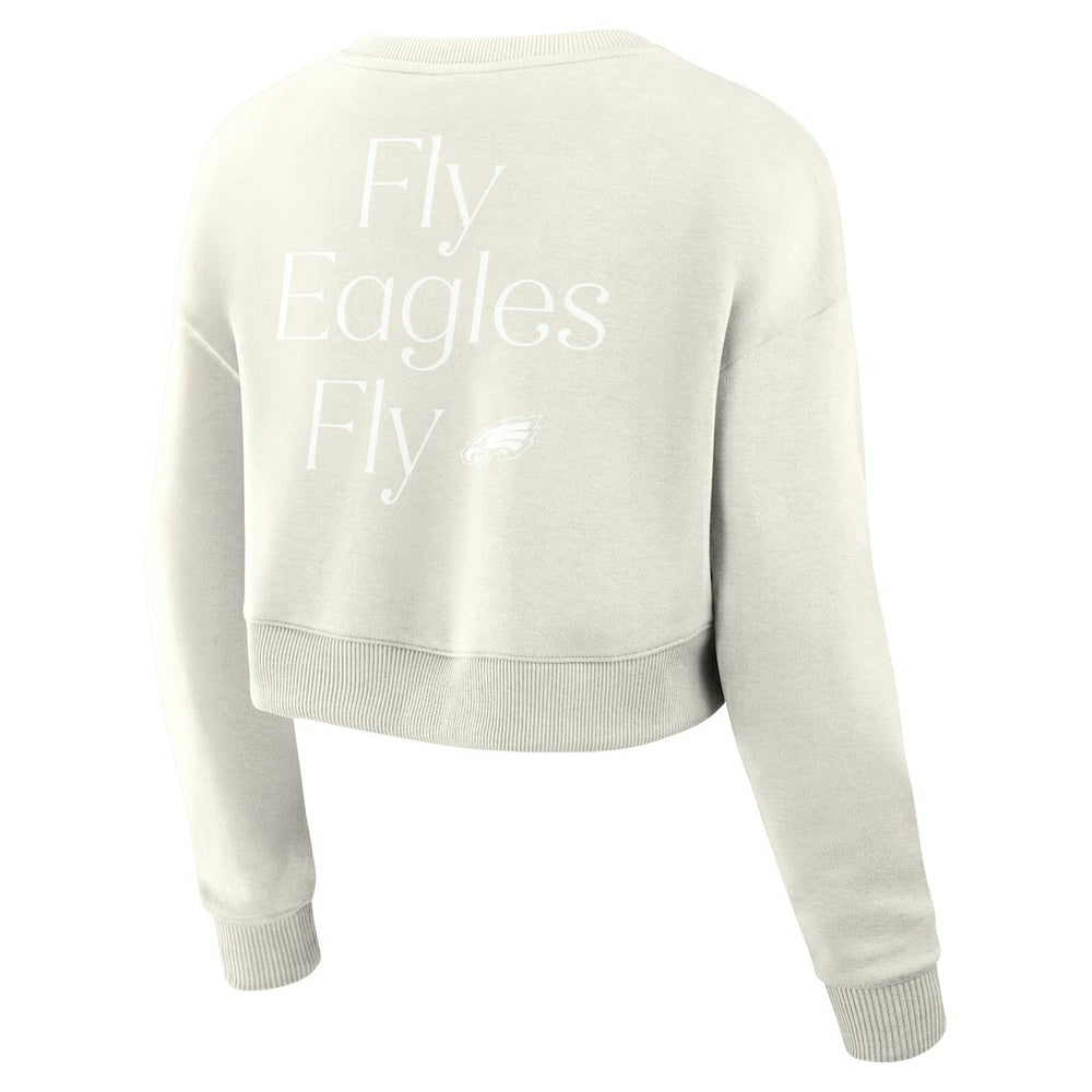 Philadelphia Eagles Women's Studio Tri-Blend Cropped Pullover Sweatshirt | NFL Near me