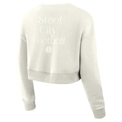 Pittsburgh Steelers Women's Studio Tri-Blend Cropped Pullover Sweatshirt | NFL New