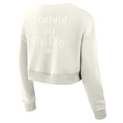 San Francisco 49ers Women's Studio Tri-Blend Cropped Pullover Sweatshirt | NFL US