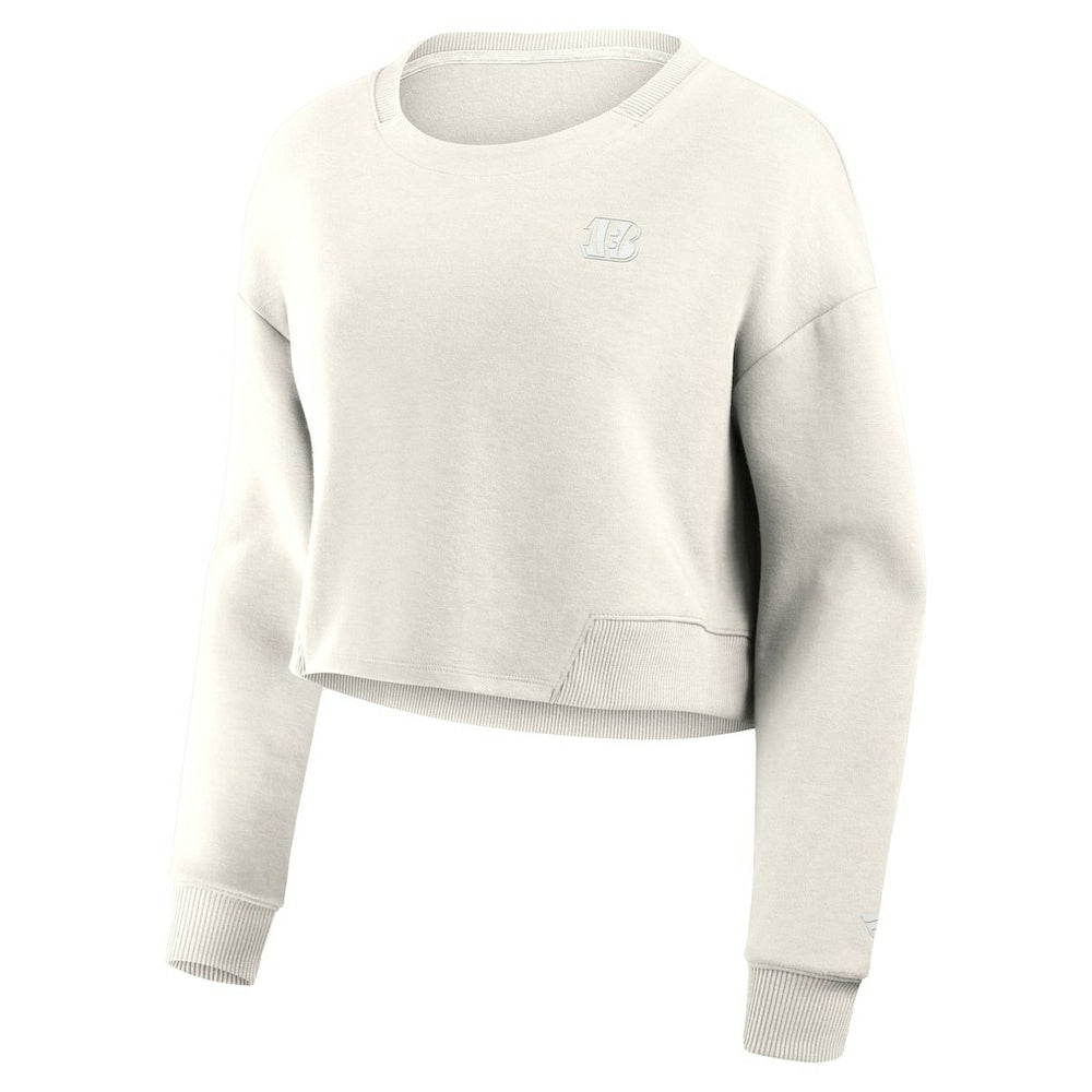 Cincinnati Bengals Women's Studio Tri-Blend Cropped Pullover Sweatshirt | NFL Online