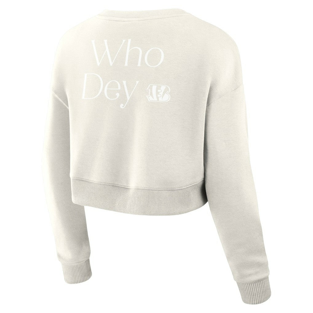 Cincinnati Bengals Women's Studio Tri-Blend Cropped Pullover Sweatshirt | NFL Online
