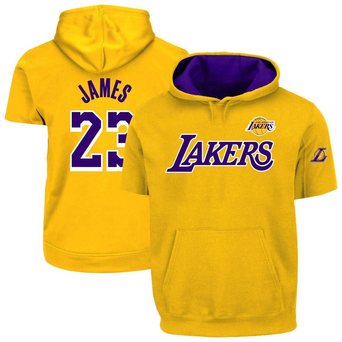 Gold LeBron James Los Angeles Lakers Big & Tall Short Sleeve Hoodie | NBA