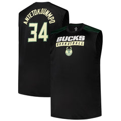 Black Giannis Antetokounmpo Milwaukee Bucks Profile Big & Tall Player Muscle Tank | NBA