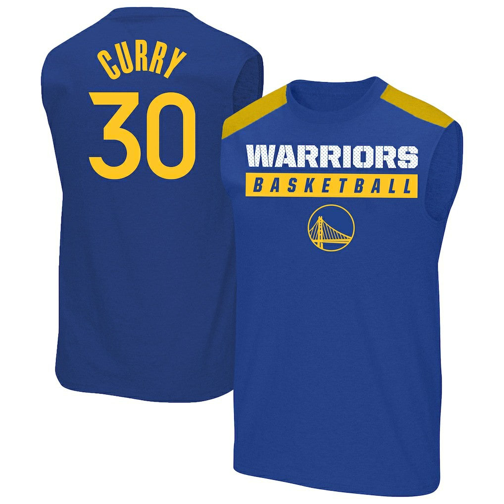 Royal Stephen Curry Golden State Warriors Profile Big & Tall Player Muscle Tank sale | NBA