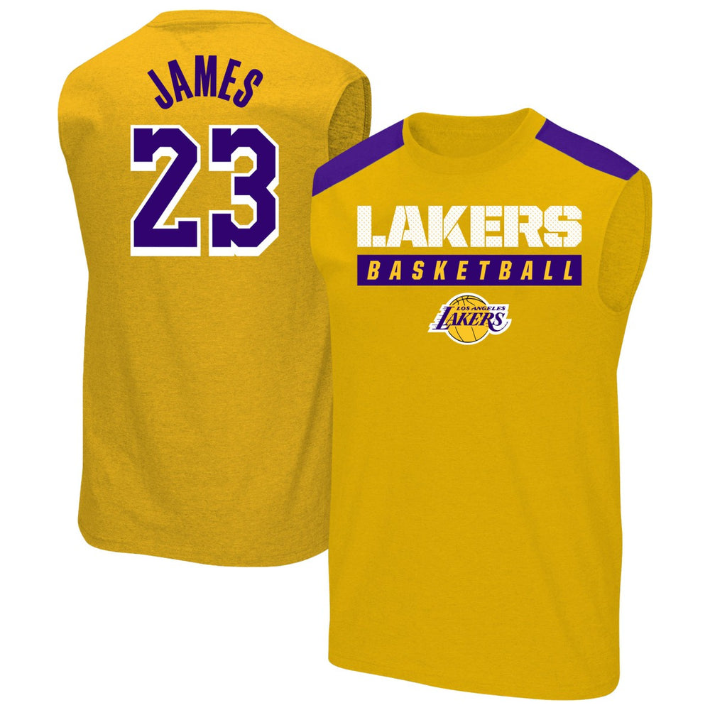 Gold LeBron James Los Angeles Lakers Profile Big & Tall Player Muscle Tank | NBA