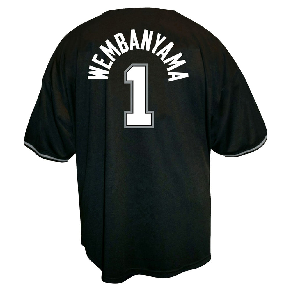 Black Victor Wembanyama San Antonio Spurs Profile Big & Tall Name & Number Button-Up Jersey | NBA
