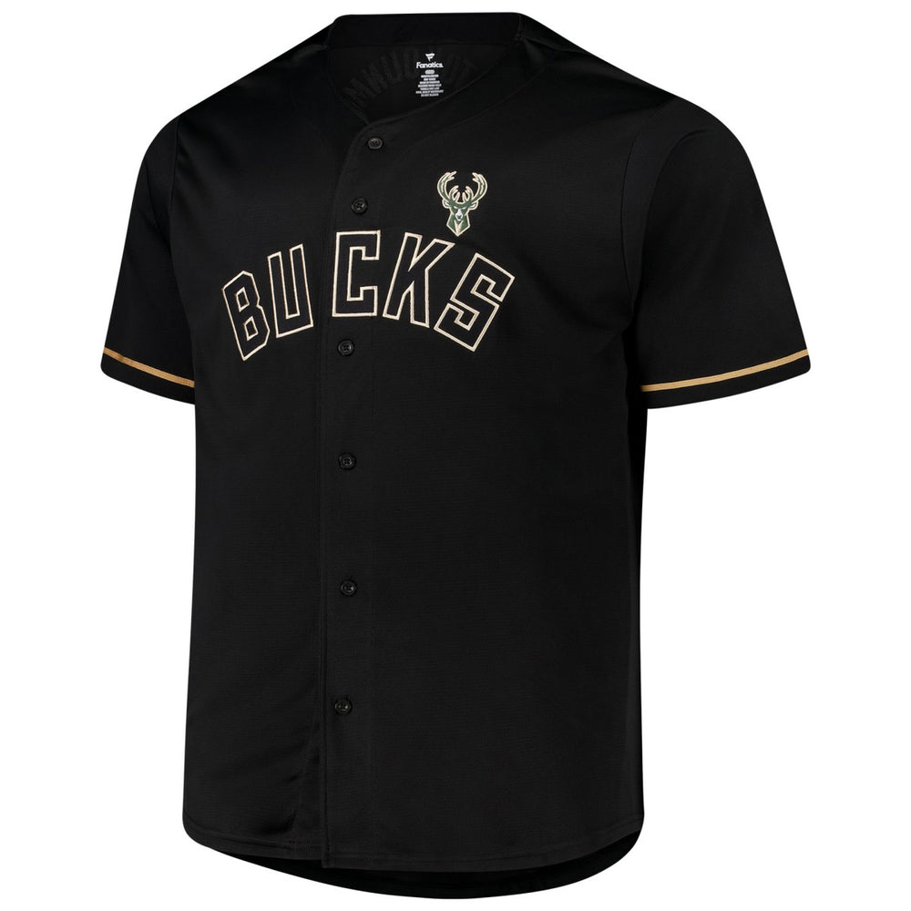Black Giannis Antetokounmpo Milwaukee Bucks Profile Big & Tall Name & Number Button-Up Jersey | NBA