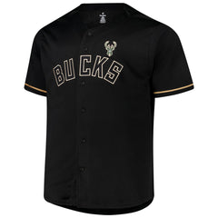 Black Giannis Antetokounmpo Milwaukee Bucks Profile Big & Tall Name & Number Button-Up Jersey | NBA