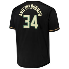 Black Giannis Antetokounmpo Milwaukee Bucks Profile Big & Tall Name & Number Button-Up Jersey | NBA