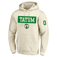 Cream Jayson Tatum Boston Celtics Profile Big & Tall Player Double Face Tri-Blend Pullover Hoodie | NBA