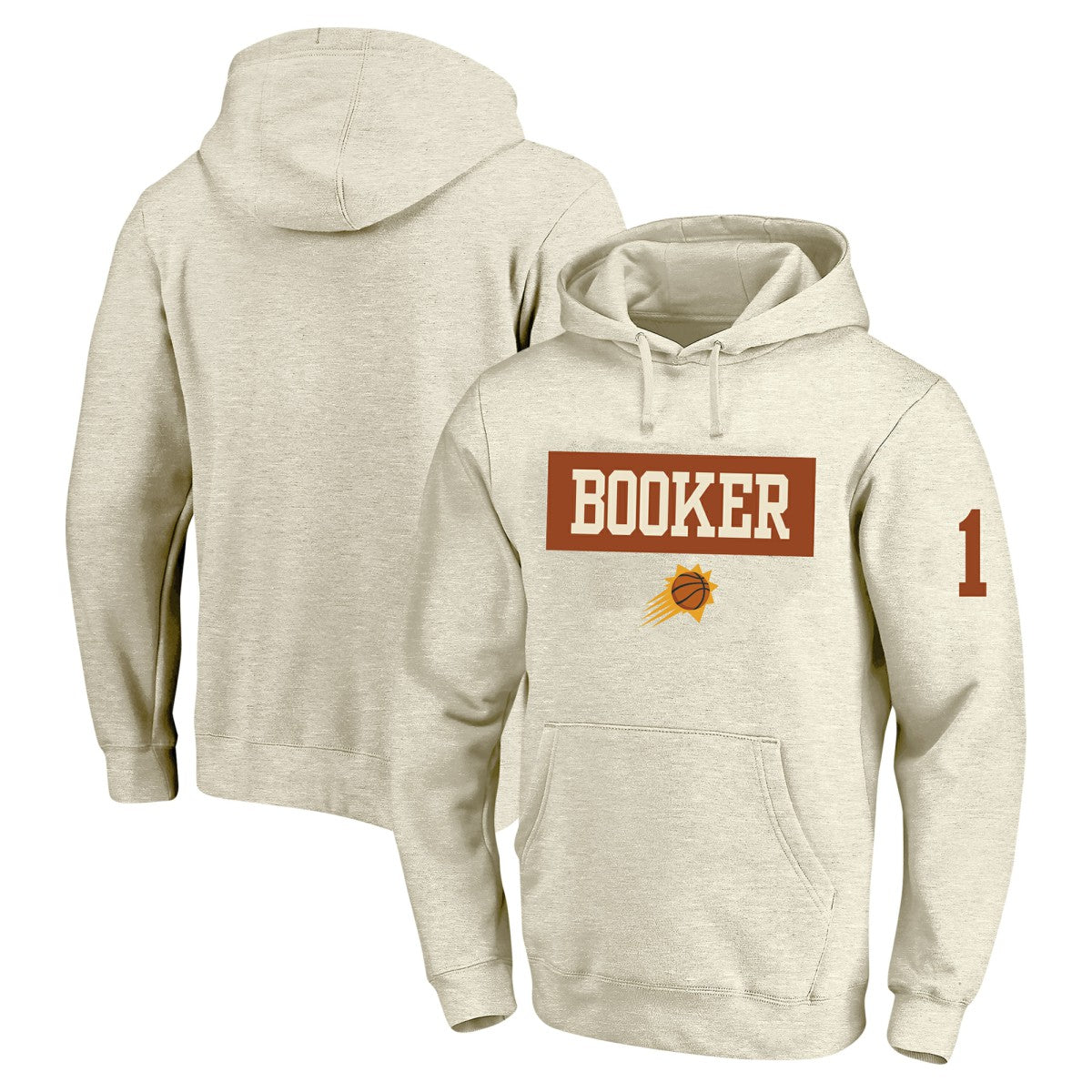 Cream Devin Booker Phoenix Suns Profile Big & Tall Player Double Face Tri-Blend Pullover Hoodie | NBA
