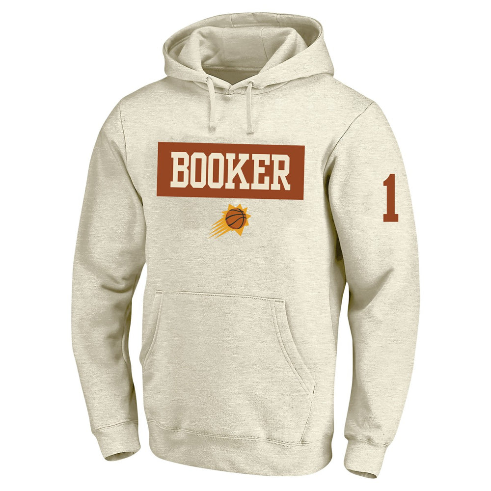 Cream Devin Booker Phoenix Suns Profile Big & Tall Player Double Face Tri-Blend Pullover Hoodie | NBA