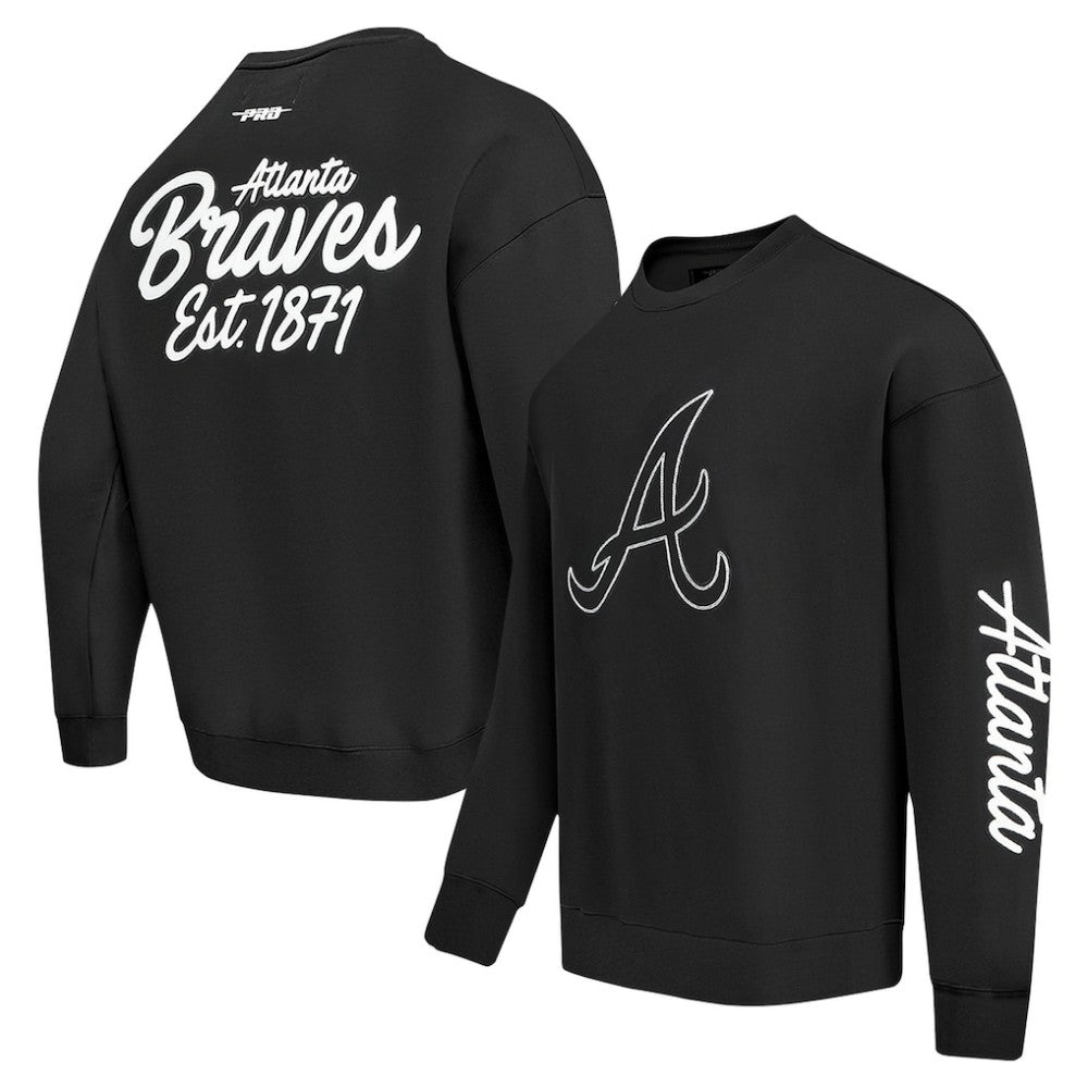 Atlanta Braves Pro Standard Paint The City Dropped Shoulder Pullover Sweatshirt - MLB Pullover