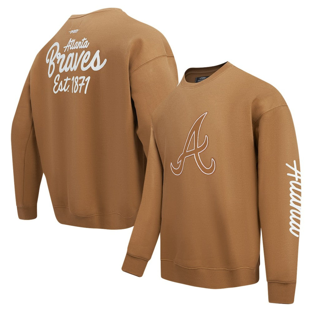 Atlanta Braves Pro Standard Paint The City Dropped Shoulder Pullover Sweatshirt - MLB Pullover