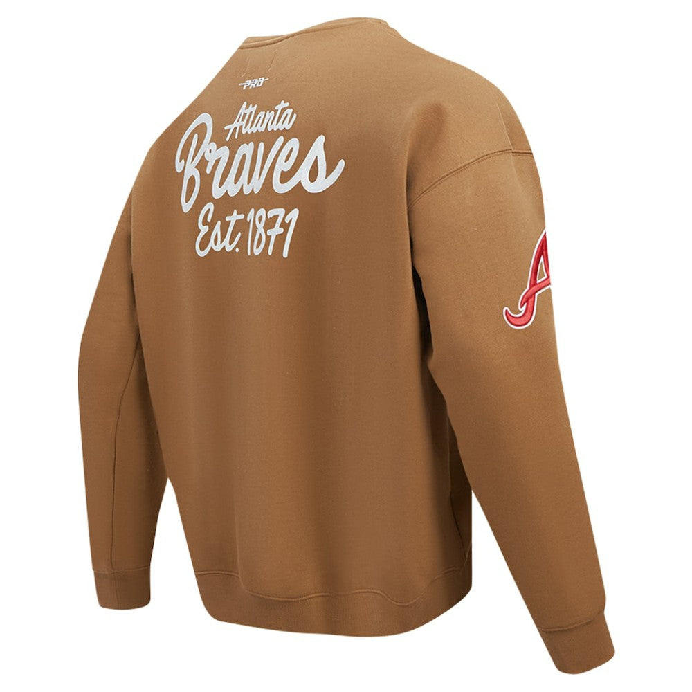 Atlanta Braves Pro Standard Paint The City Dropped Shoulder Pullover Sweatshirt - MLB Pullover