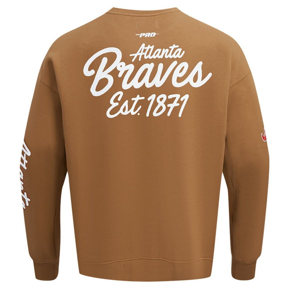 Atlanta Braves Pro Standard Paint The City Dropped Shoulder Pullover Sweatshirt - MLB Pullover