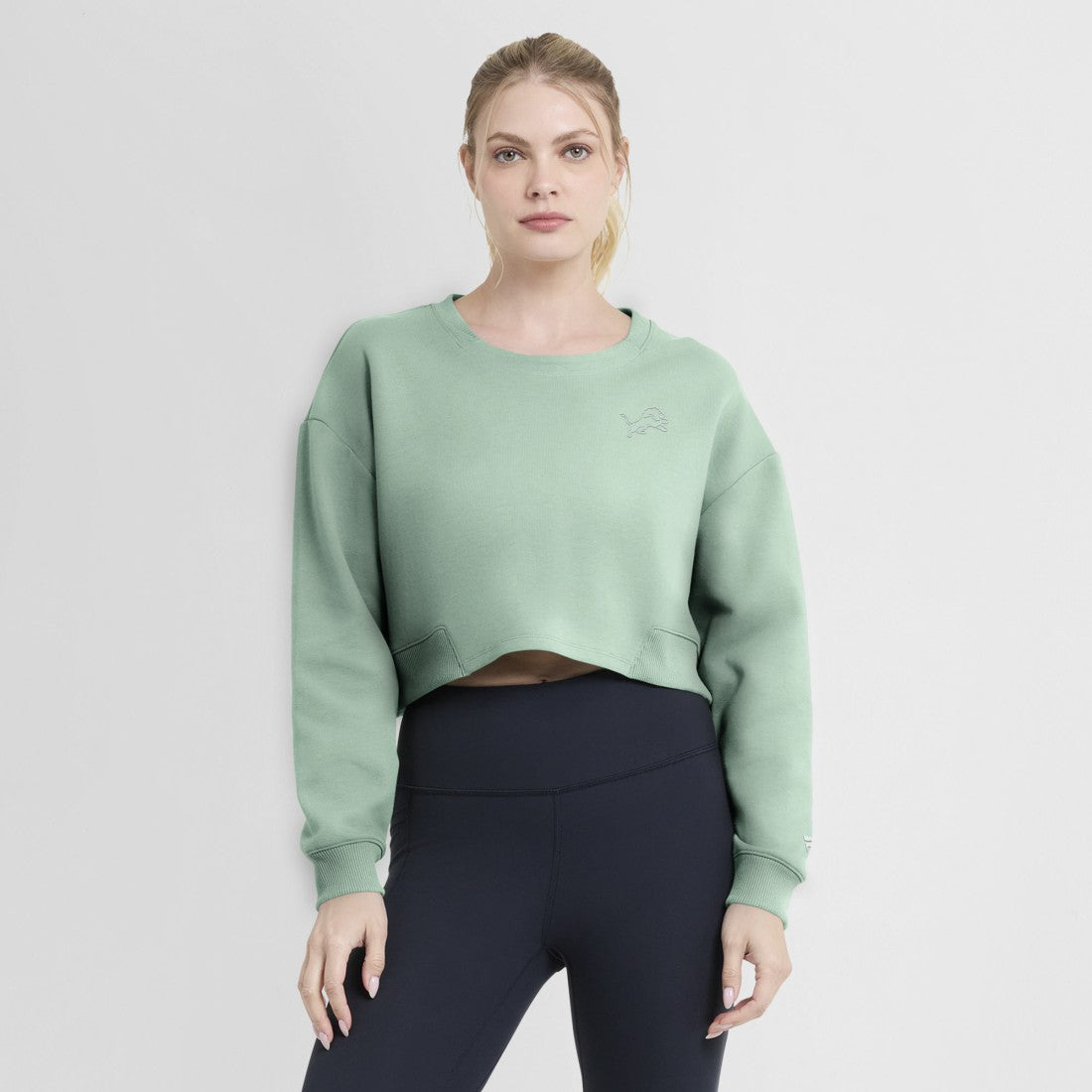 Detroit Lions Women's Studio Tri-Blend Cropped Pullover Sweatshirt | NFL Near me