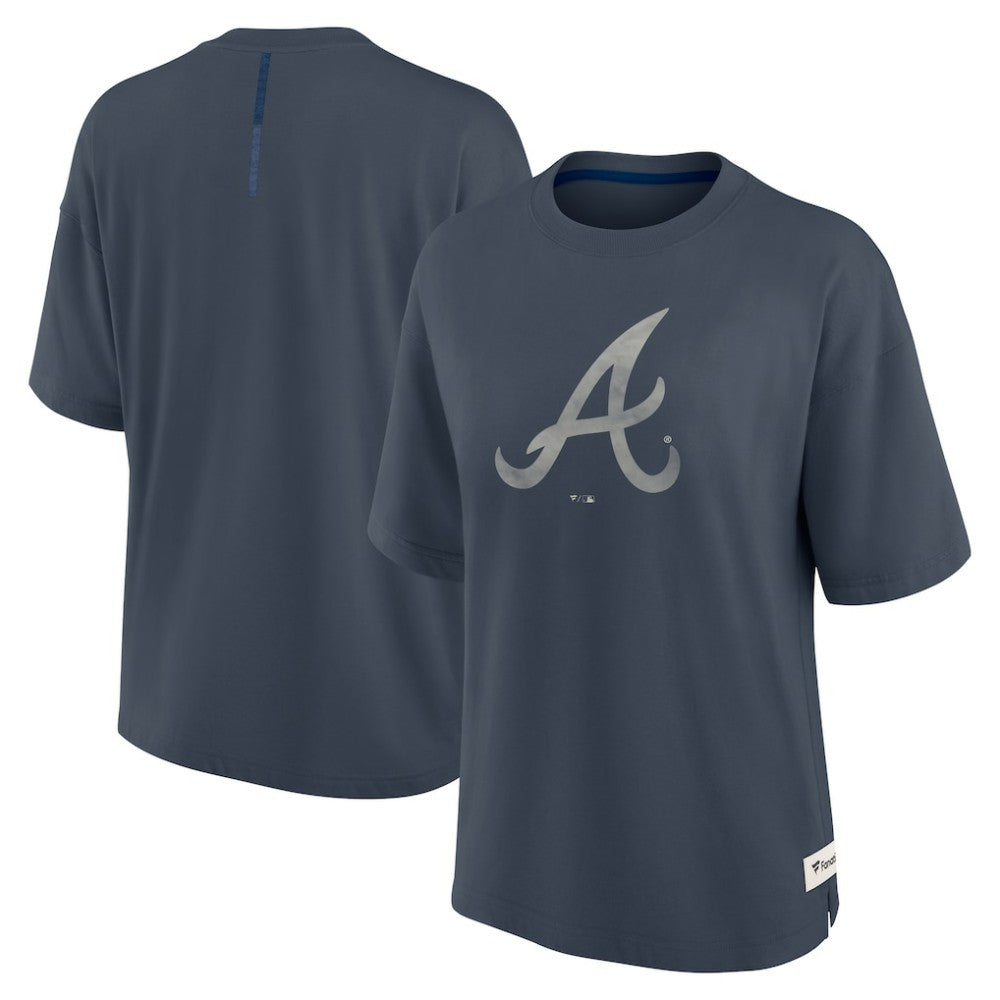 Atlanta Braves Fanatics Women's Oversized Elements Raw Edge Future Ground T-Shirt - MLB T-shirts