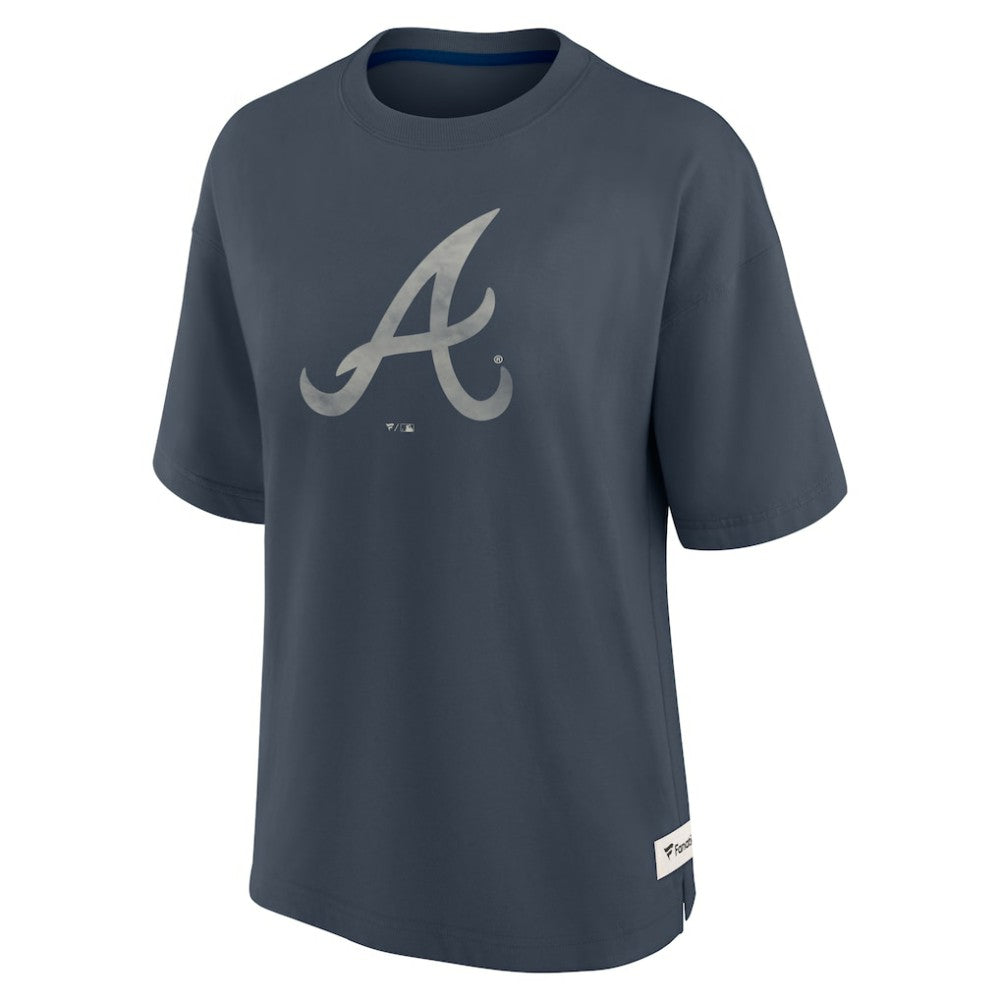 Atlanta Braves Fanatics Women's Oversized Elements Raw Edge Future Ground T-Shirt - MLB T-shirts