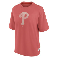 Philadelphia Phillies Fanatics Women's Oversized Elements Raw Edge Future Ground T-Shirt - MLB T-shirts