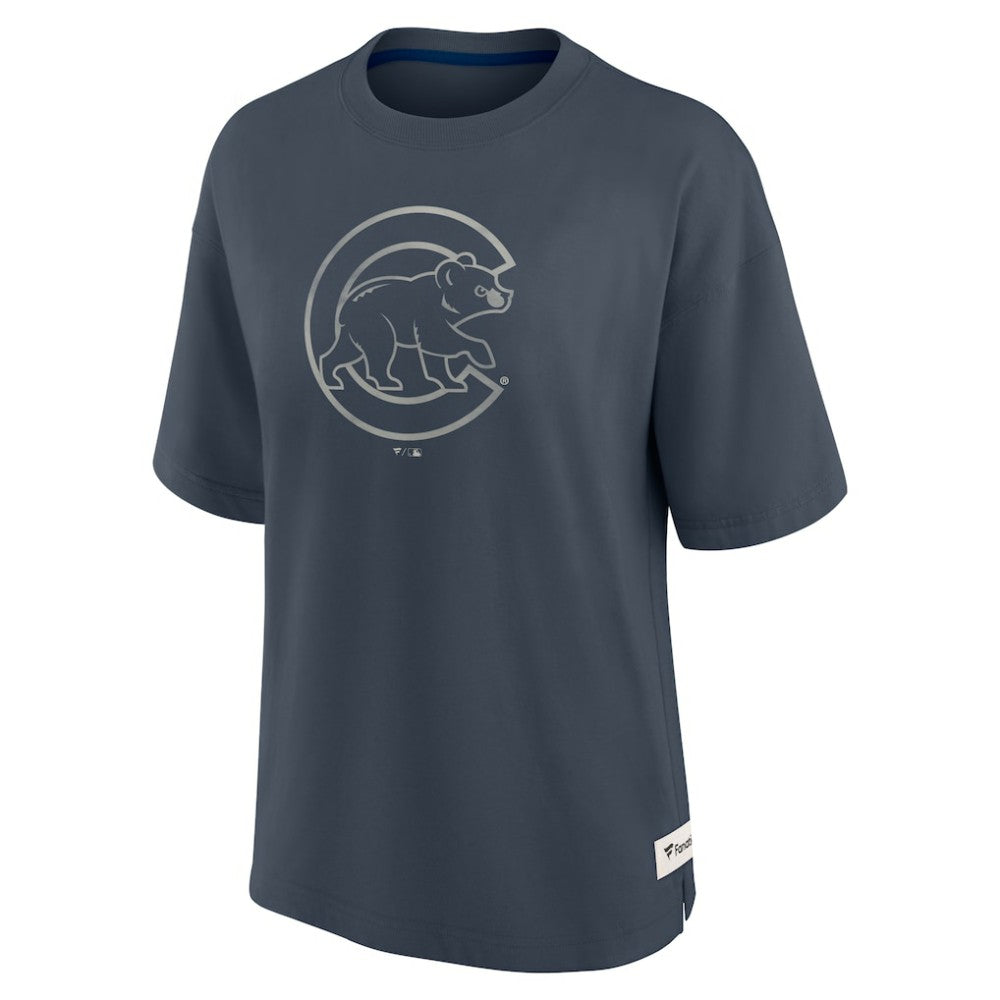 Chicago Cubs Fanatics Women's Oversized Elements Raw Edge Future Ground T-Shirt - MLB T-shirts