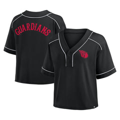 Cleveland Guardians Fanatics Women's Oversized Champ Game Cropped  V-Neck T-Shirt - MLB T-shirts