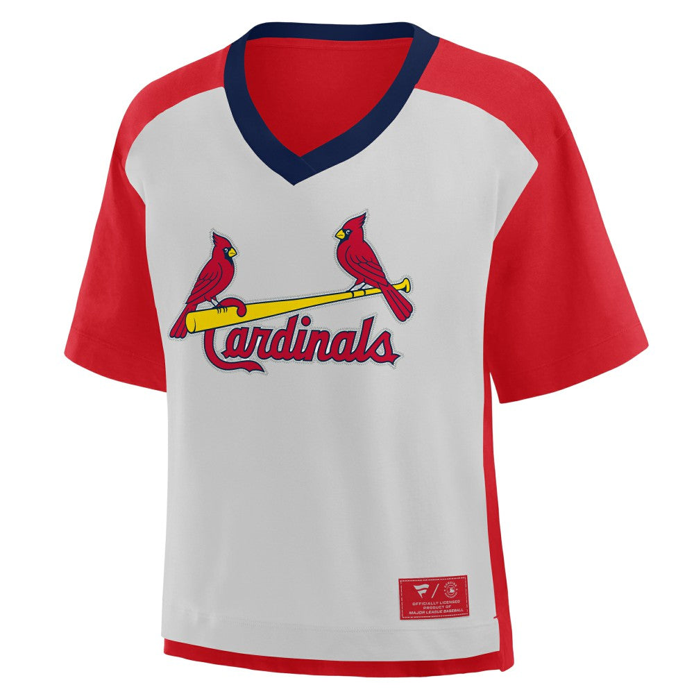 St. Louis Cardinals Fanatics Oversized Race To Win V-Neck T-Shirt - MLB T-shirts