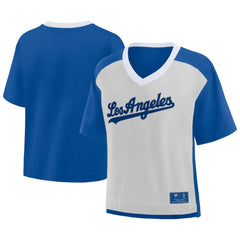 Los Angeles Dodgers Fanatics Oversized Race To Win V-Neck T-Shirt - MLB T-shirts