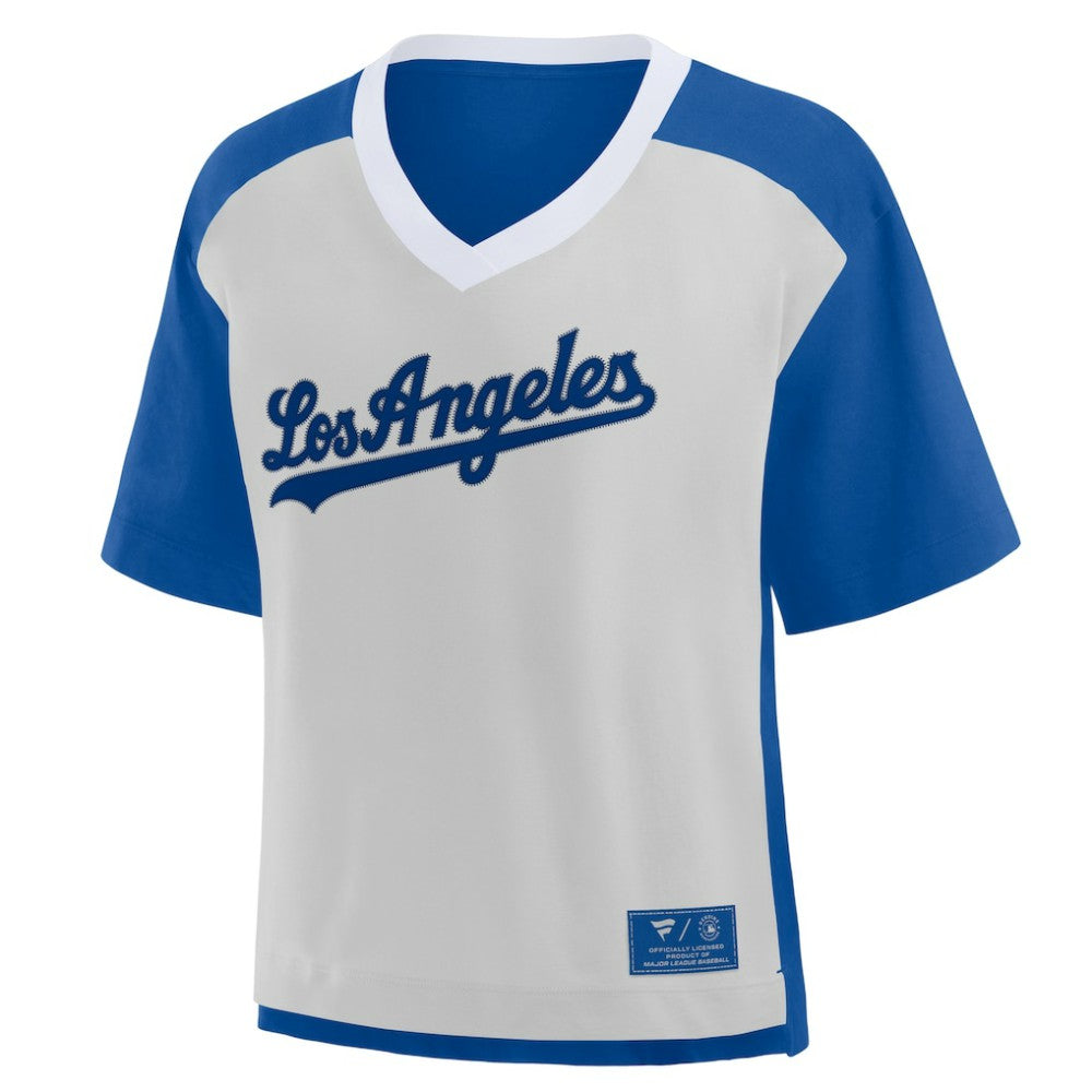Los Angeles Dodgers Fanatics Oversized Race To Win V-Neck T-Shirt - MLB T-shirts