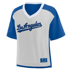 Los Angeles Dodgers Fanatics Oversized Race To Win V-Neck T-Shirt - MLB T-shirts