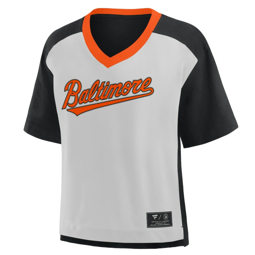 Baltimore Orioles Fanatics Oversized Race To Win V-Neck T-Shirt - MLB T-shirts