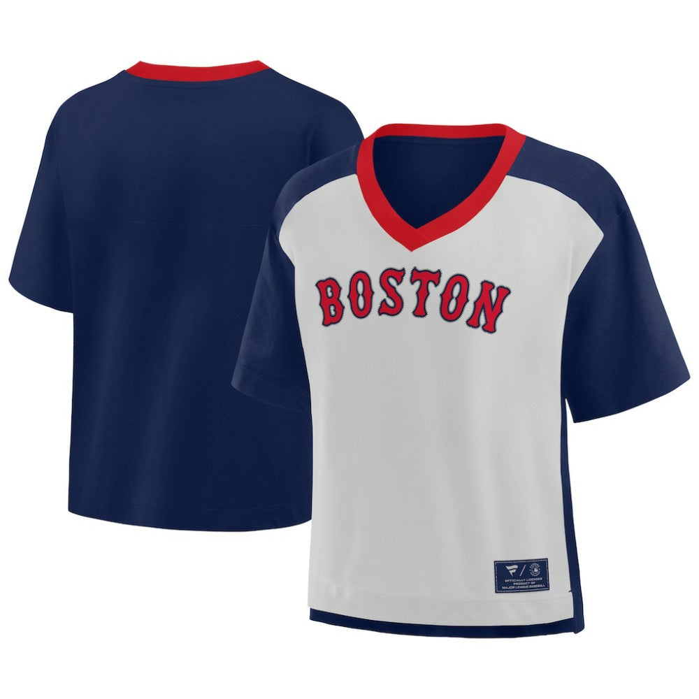 Boston Red Sox Fanatics Oversized Race To Win V-Neck T-Shirt - MLB T-shirts