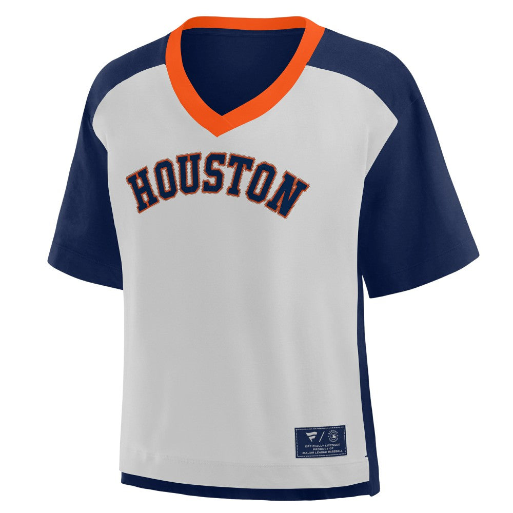 Houston Astros Fanatics Oversized Race To Win V-Neck T-Shirt - MLB T-shirts