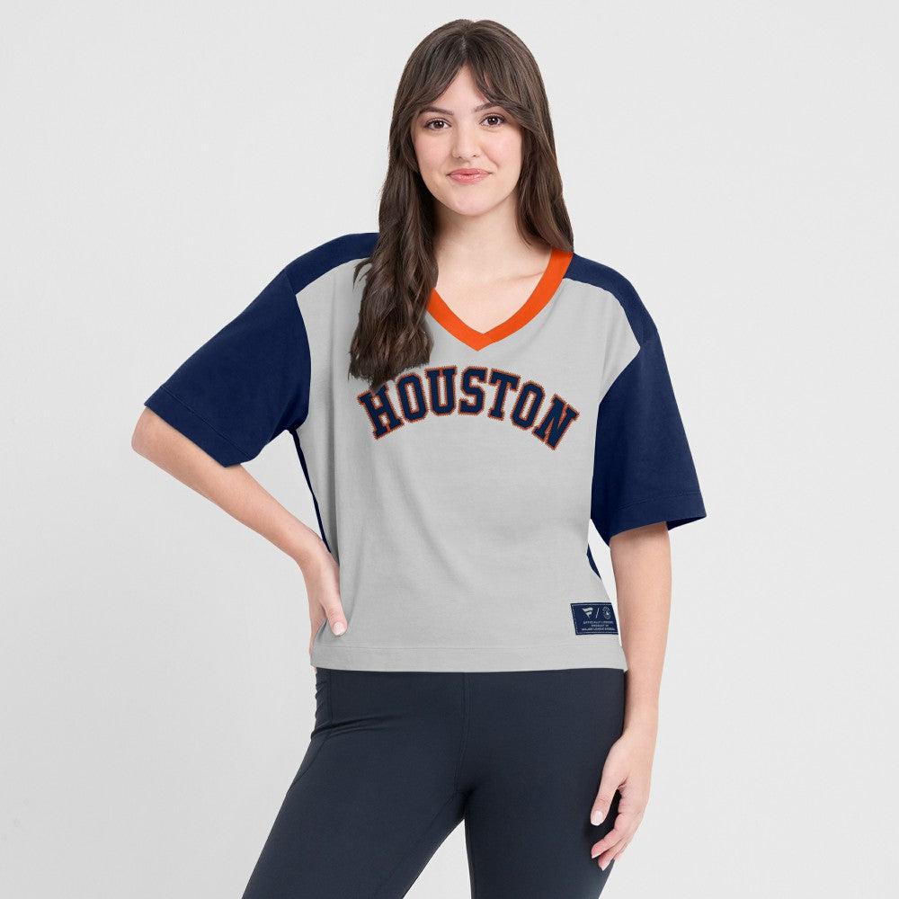 Houston Astros Fanatics Oversized Race To Win V-Neck T-Shirt - MLB T-shirts