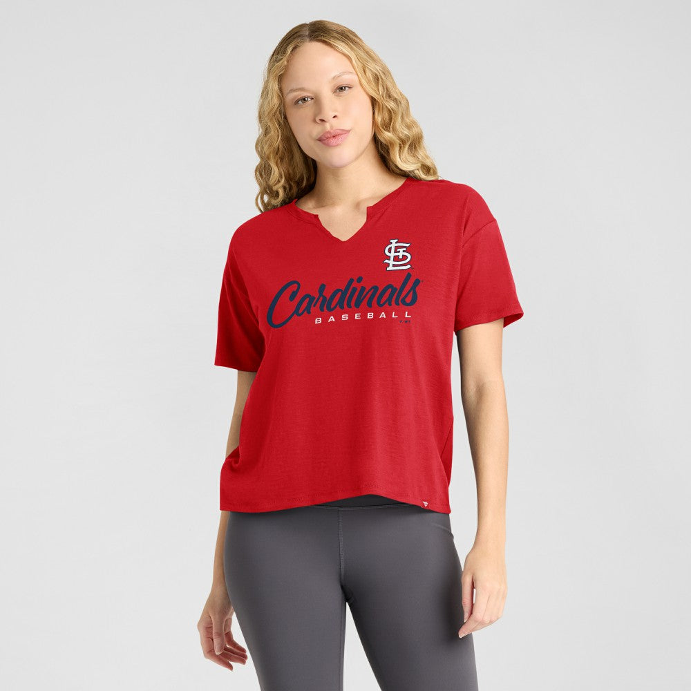 St. Louis Cardinals Fanatics Women's Fan Fave Stadium Slub Boxy T-Shirt - MLB T-shirts
