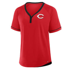 Cincinnati Reds Fanatics Women's League Diva Star Raglan V-Neck T-Shirt - MLB T-shirts