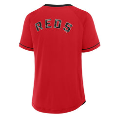 Cincinnati Reds Fanatics Women's League Diva Star Raglan V-Neck T-Shirt - MLB T-shirts