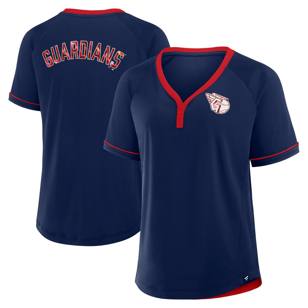 Cleveland Guardians Fanatics Women's League Diva Star Raglan V-Neck T-Shirt - MLB T-shirts