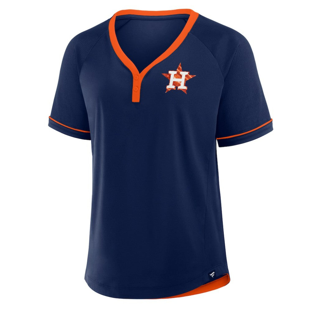 Houston Astros Fanatics Women's League Diva Star Raglan V-Neck T-Shirt - MLB T-shirts