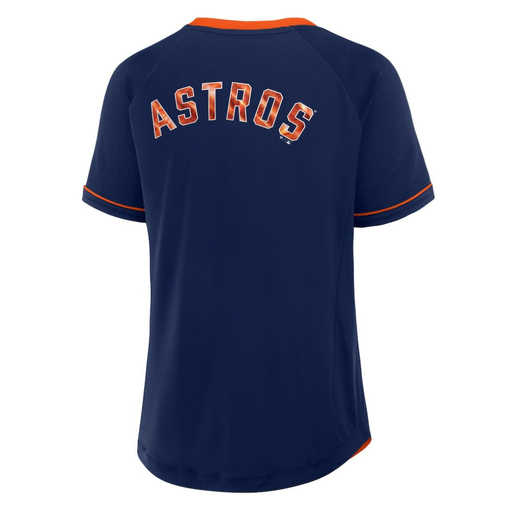 Houston Astros Fanatics Women's League Diva Star Raglan V-Neck T-Shirt - MLB T-shirts