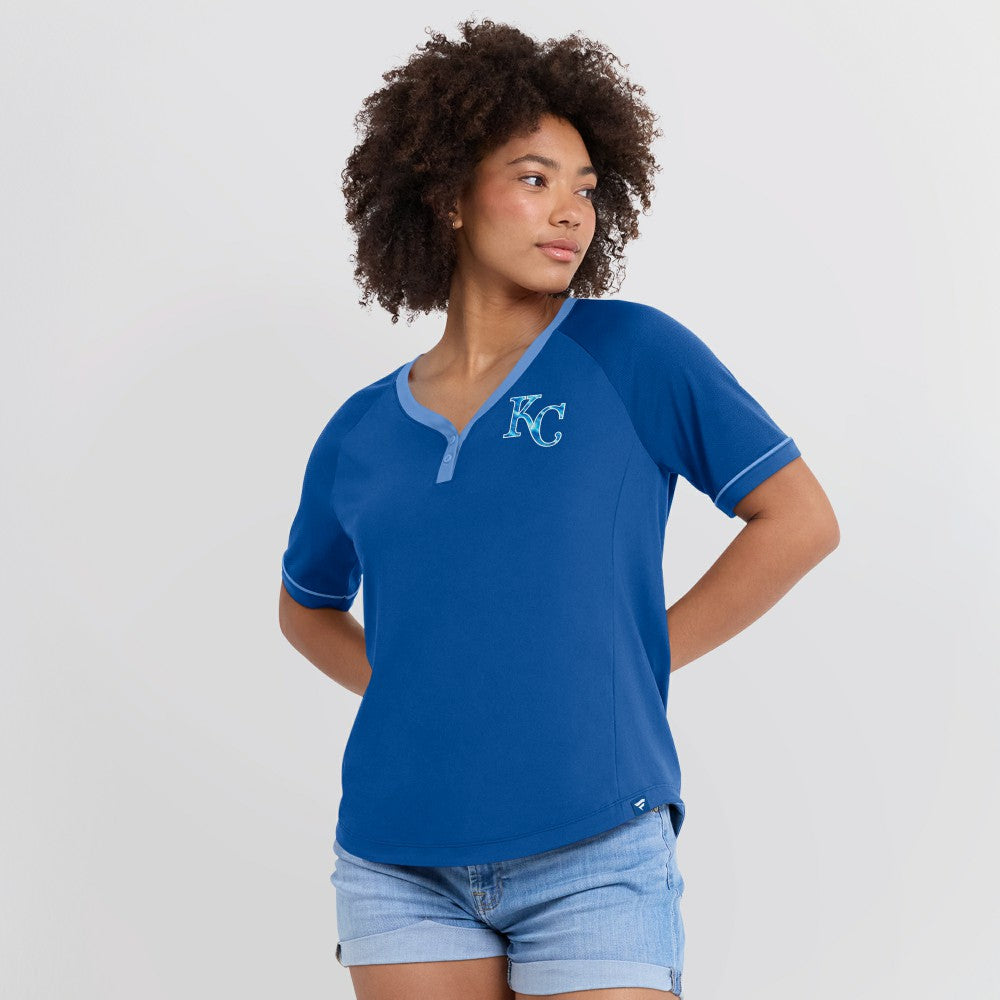 Kansas City Royals Fanatics Women's League Diva Star Raglan V-Neck T-Shirt - MLB T-shirts