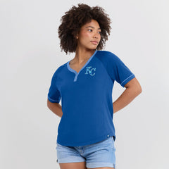 Kansas City Royals Fanatics Women's League Diva Star Raglan V-Neck T-Shirt - MLB T-shirts