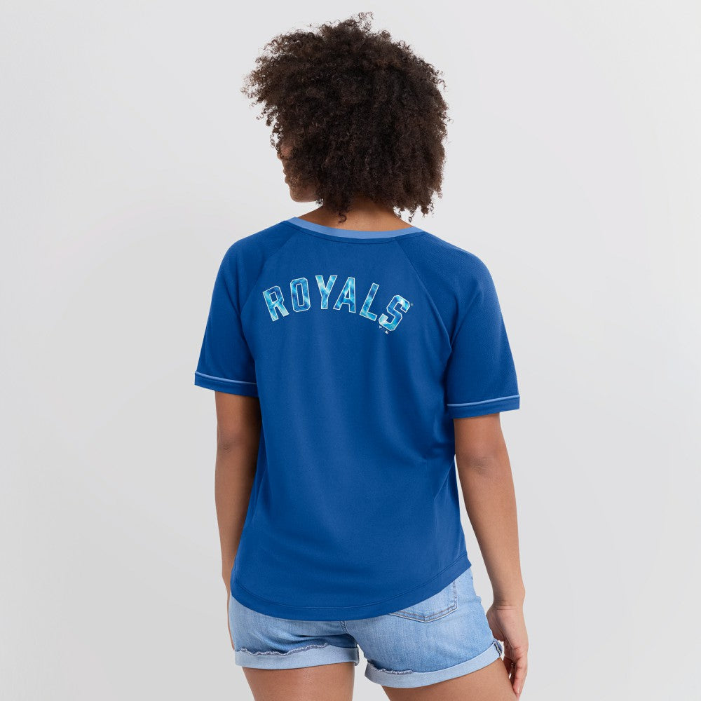 Kansas City Royals Fanatics Women's League Diva Star Raglan V-Neck T-Shirt - MLB T-shirts