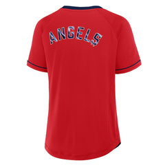 Los Angeles Angels Fanatics Women's League Diva Star Raglan V-Neck T-Shirt - MLB T-shirts
