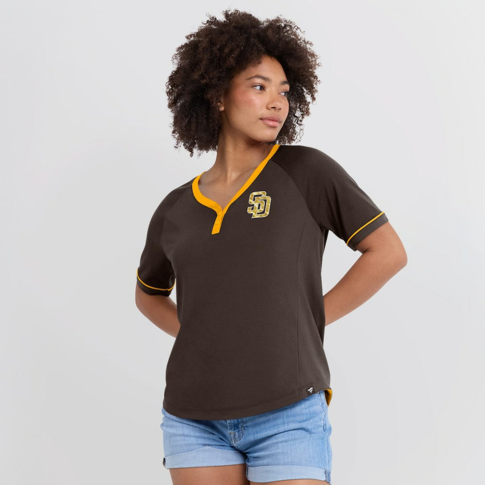 San Diego Padres Fanatics Women's League Diva Star Raglan V-Neck T-Shirt - MLB T-shirts