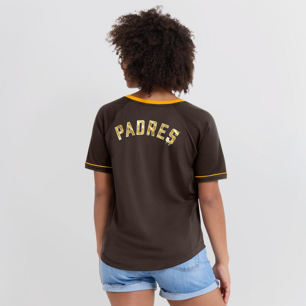 San Diego Padres Fanatics Women's League Diva Star Raglan V-Neck T-Shirt - MLB T-shirts