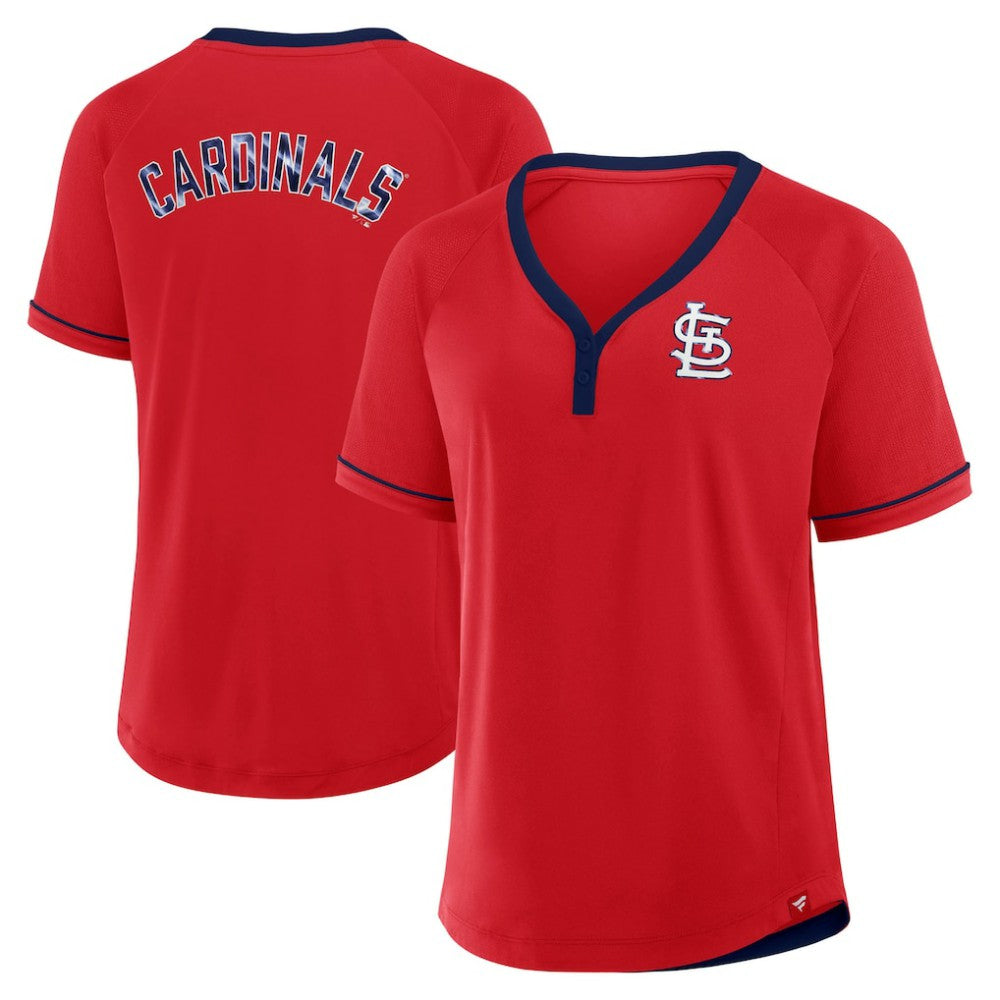St. Louis Cardinals Fanatics Women's League Diva Star Raglan V-Neck T-Shirt - MLB T-shirts