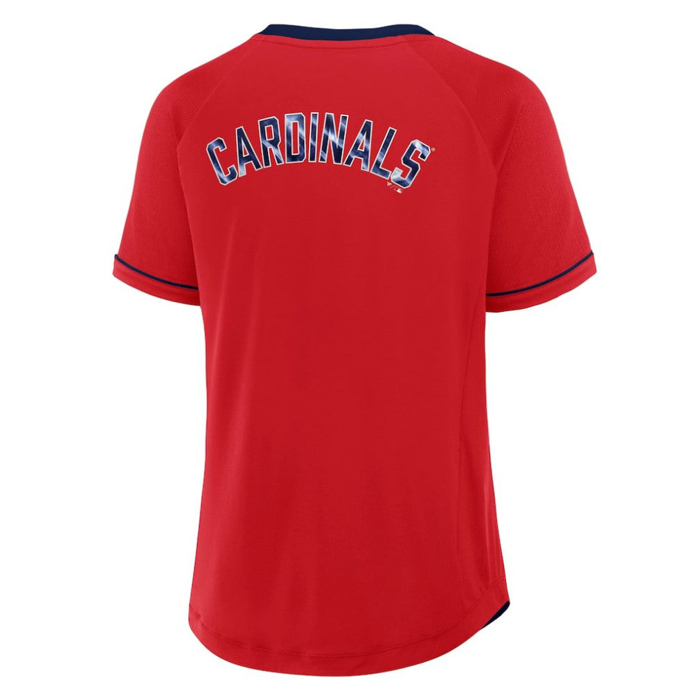 St. Louis Cardinals Fanatics Women's League Diva Star Raglan V-Neck T-Shirt - MLB T-shirts