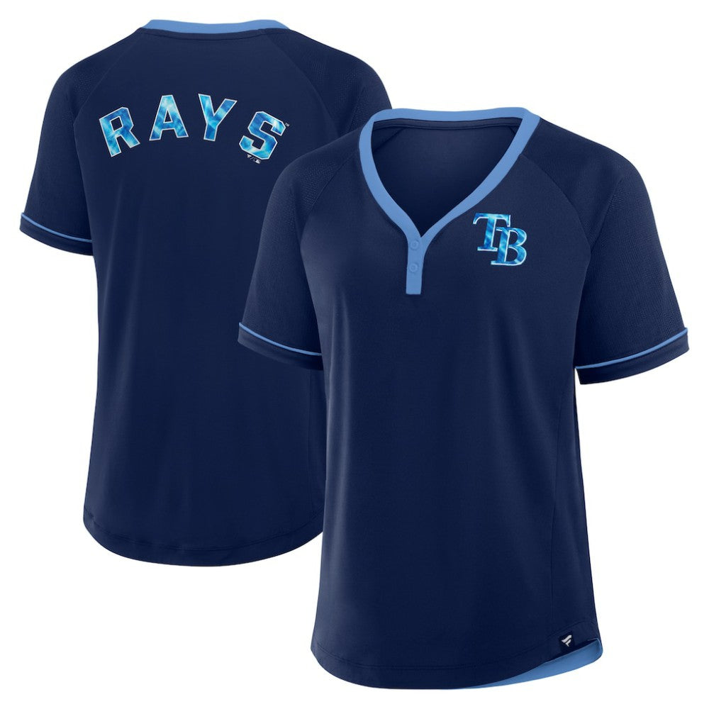 Tampa Bay Rays Fanatics Women's League Diva Star Raglan V-Neck T-Shirt - MLB T-shirts