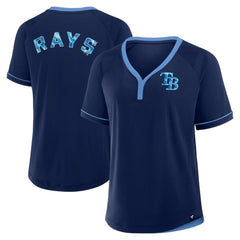 Tampa Bay Rays Fanatics Women's League Diva Star Raglan V-Neck T-Shirt - MLB T-shirts